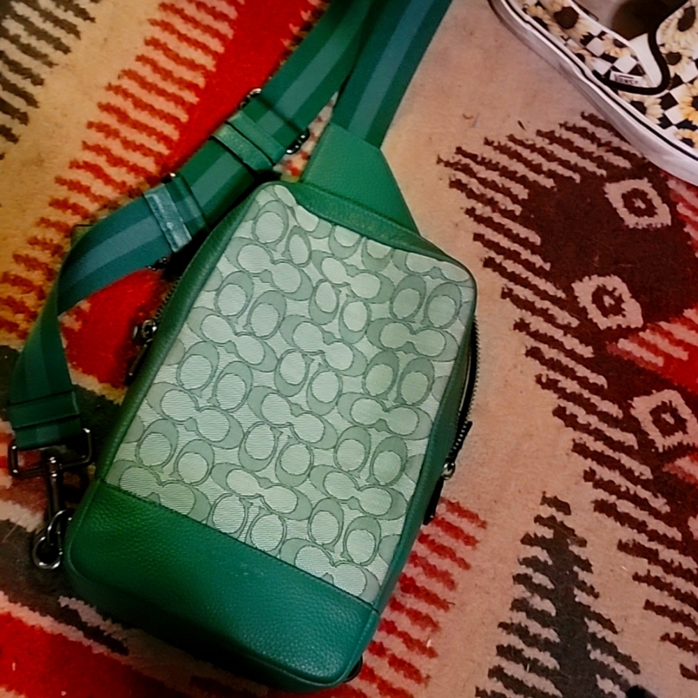 Coach Green logo belt bag
